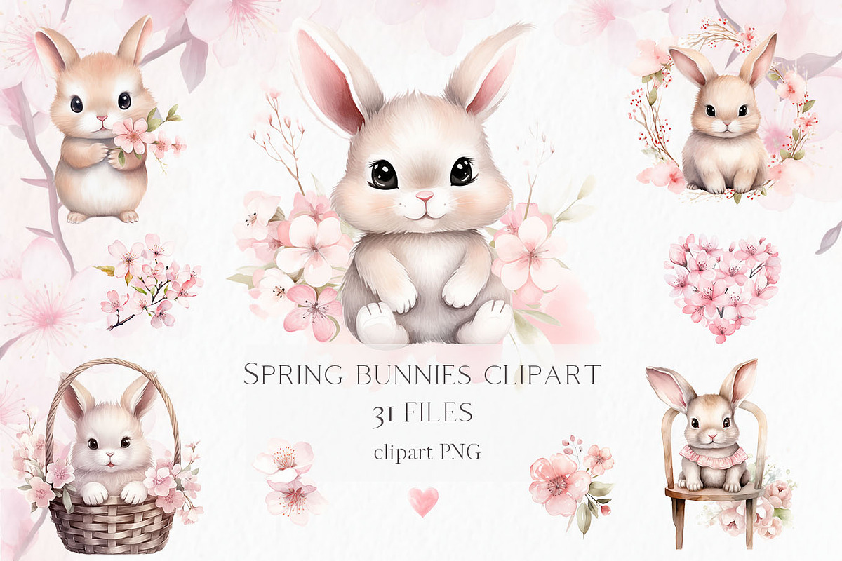 Valentine Easter bunny clipart, an Object Graphic by MyLittleMeow (Photo 1 of 8)