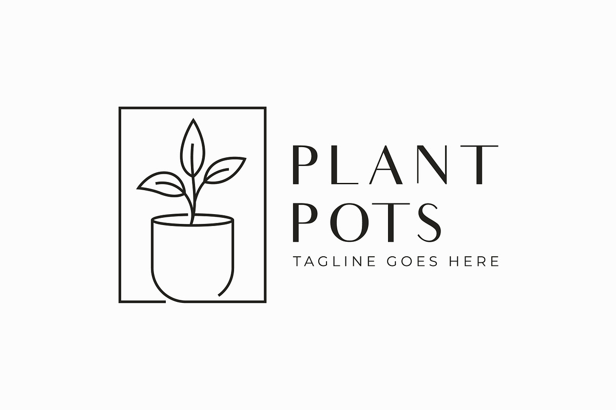 Pot Plant House Logo Garden Planting, a Branding & Logo Template by Signatoro
