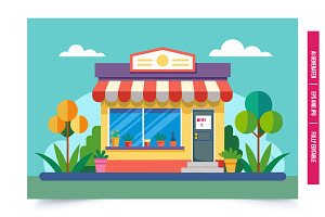 Store with Potted Plants, an Illustration by Tanuart
