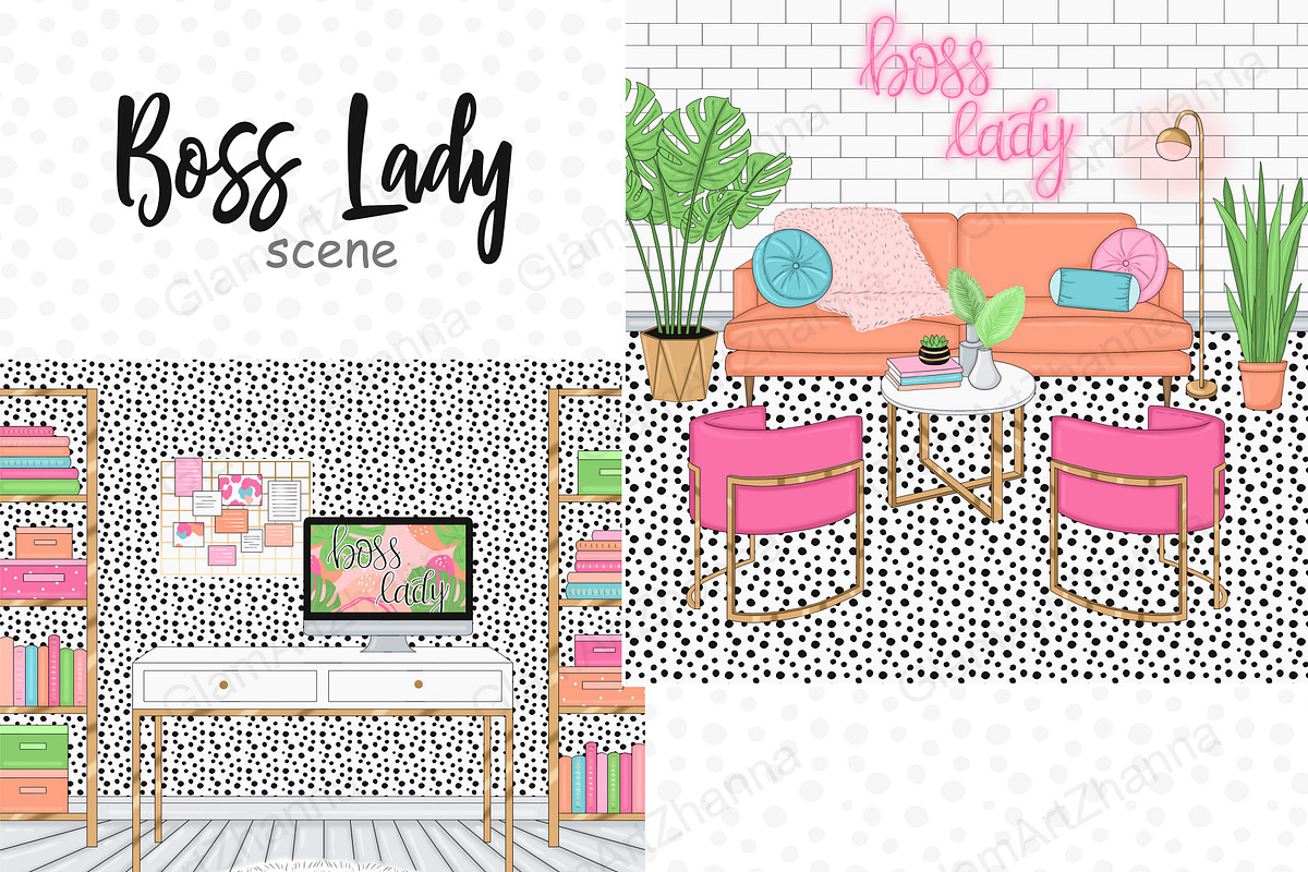 Home Workplace Illustration, a Work Illustration by GlamArtZhanna (Photo 1 of 3)