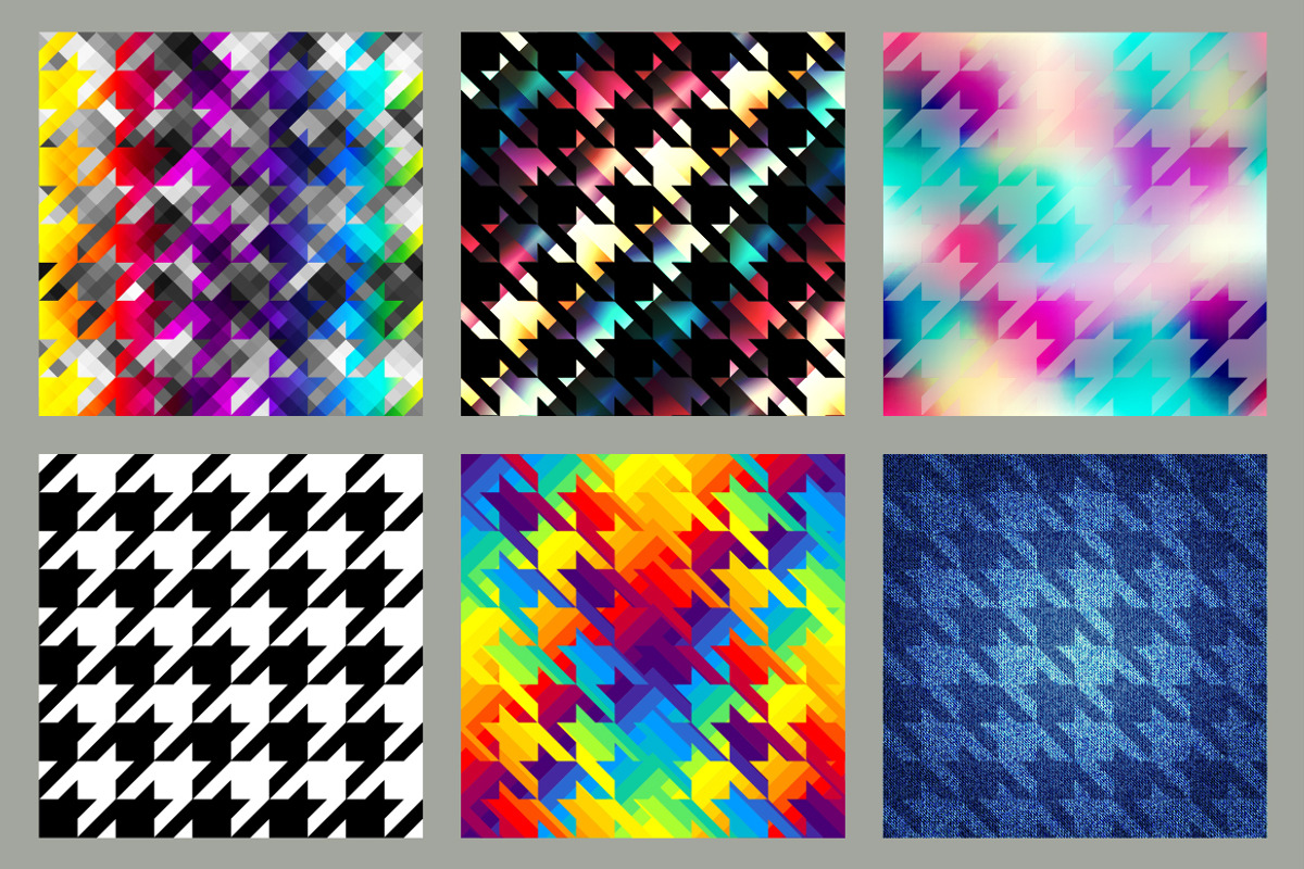 Hounds-tooth seamless patterns., a Pattern Graphic by tkdesign (Photo 2 of 8)
