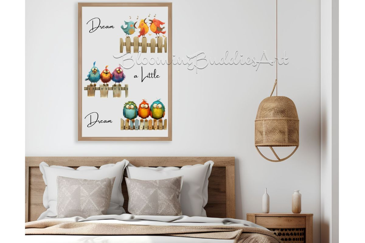 12 Quirky Birds on a Fence Clipart, an Animal Illustration by Art Paradise Studios (Photo 5 of 8)