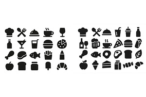 Various food and drink icons, a Food Illustration by ZinetroN
