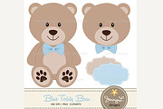 Blue Teddy Bear Digital Paper, a Pattern Graphic by JennyL Designs (Thumbnail 2 of 3)