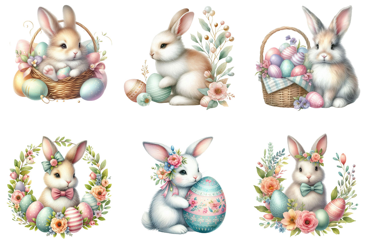 Watercolor Happy Easter Bunny PNG, a Graphic by CitraGraphics (Photo 3 of 4)