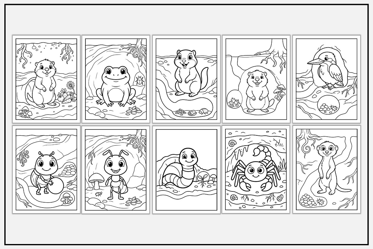 Underground Animals Coloring Pages, an Animal Illustration by Lamia Emad (Photo 3 of 5)