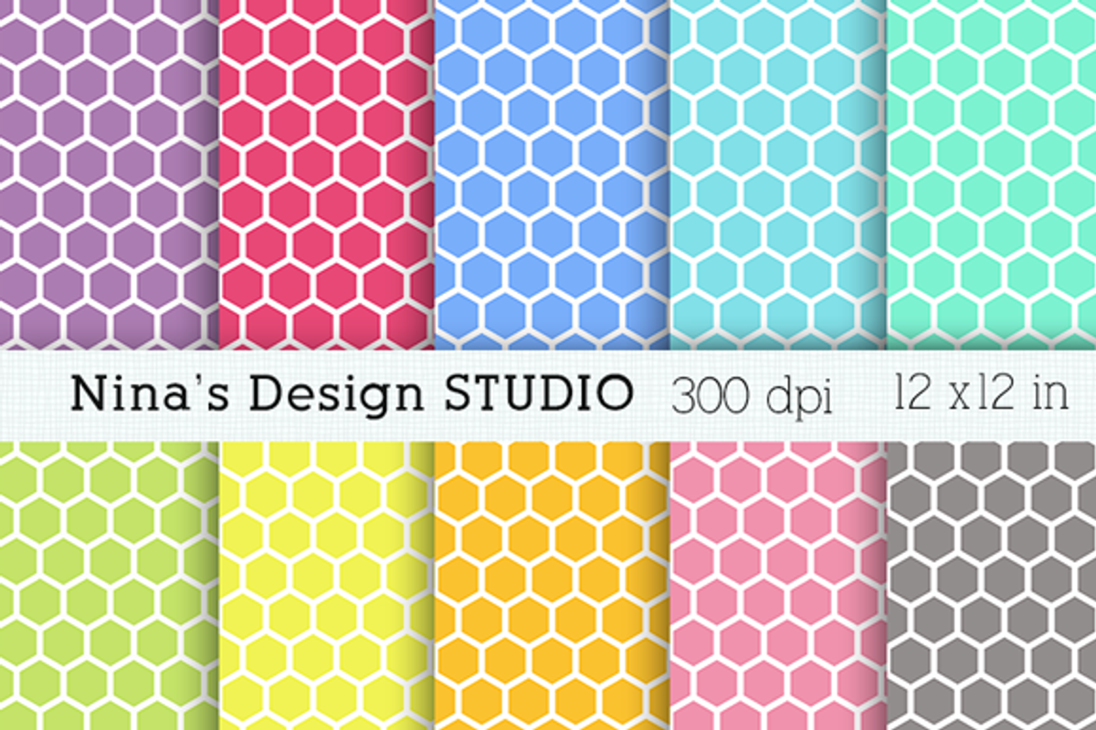 Honyecomb Digital papers, a Texture Graphic by Graphics by Nina