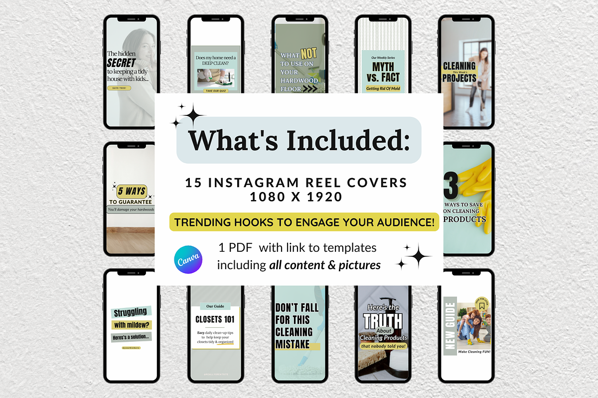 Home Cleaning Reel Covers, a Social Media Template by gooddogcreativeco (Photo 2 of 9)