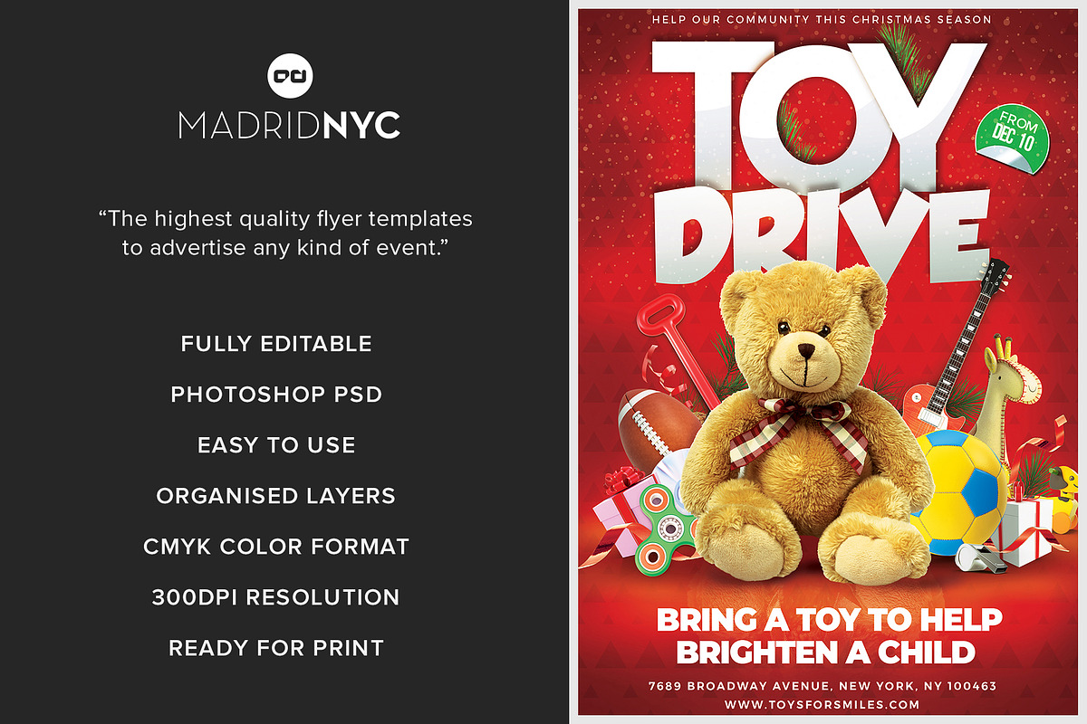 Toy Drive Flyer, a Flyer Template by MadridNYC (Photo 2 of 3)