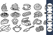 Vintage Bakery Treats Clipart Set, an Illustration by designvectx (Thumbnail 1 of 3)