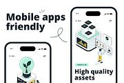 Fintech World-Isometric Illustration, a Finance Illustration by Creative Graphics (Thumbnail 3 of 8)