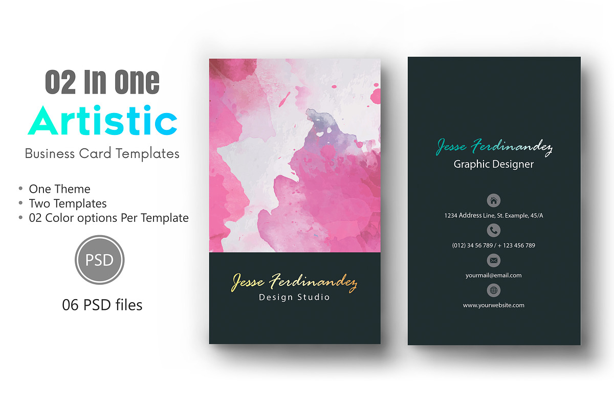 Artistic Business Card Bundle, a Business Card Template by M6 Gallery (Photo 16 of 18)