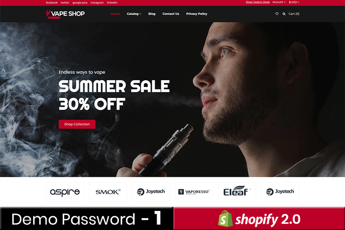 shopify vape store Vape Responsive Shopify Theme OS 2.0, a Shopify Template by Zthemeset