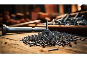 new metal nail ai generated, an Industrial Photo by pikepicture
