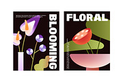 Vases with flowers set, backgrounds, a Decorative Illustration by PaperTrident (Thumbnail 5 of 10)