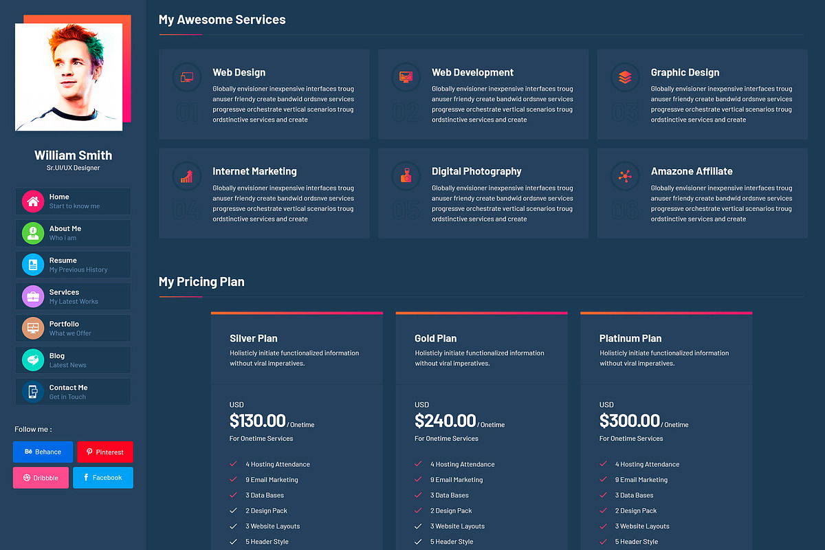 Personal CV/Resume HTML Template, a HTML Template by CodexCoder Themes (Photo 5 of 6)