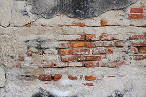 Decayed brick wall