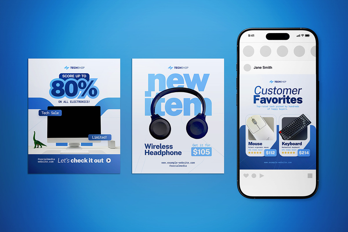 Electronic Social Media Pack, a Flyer Template by The Good Store (Photo 2 of 4)