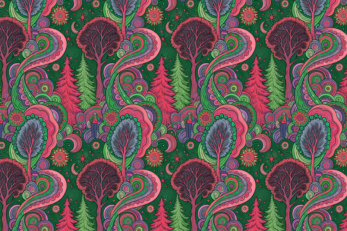 Psychedelic Symphony in 1970s Style, a Pattern Graphic by Designs by Helen Trupak (Photo 4 of 8)