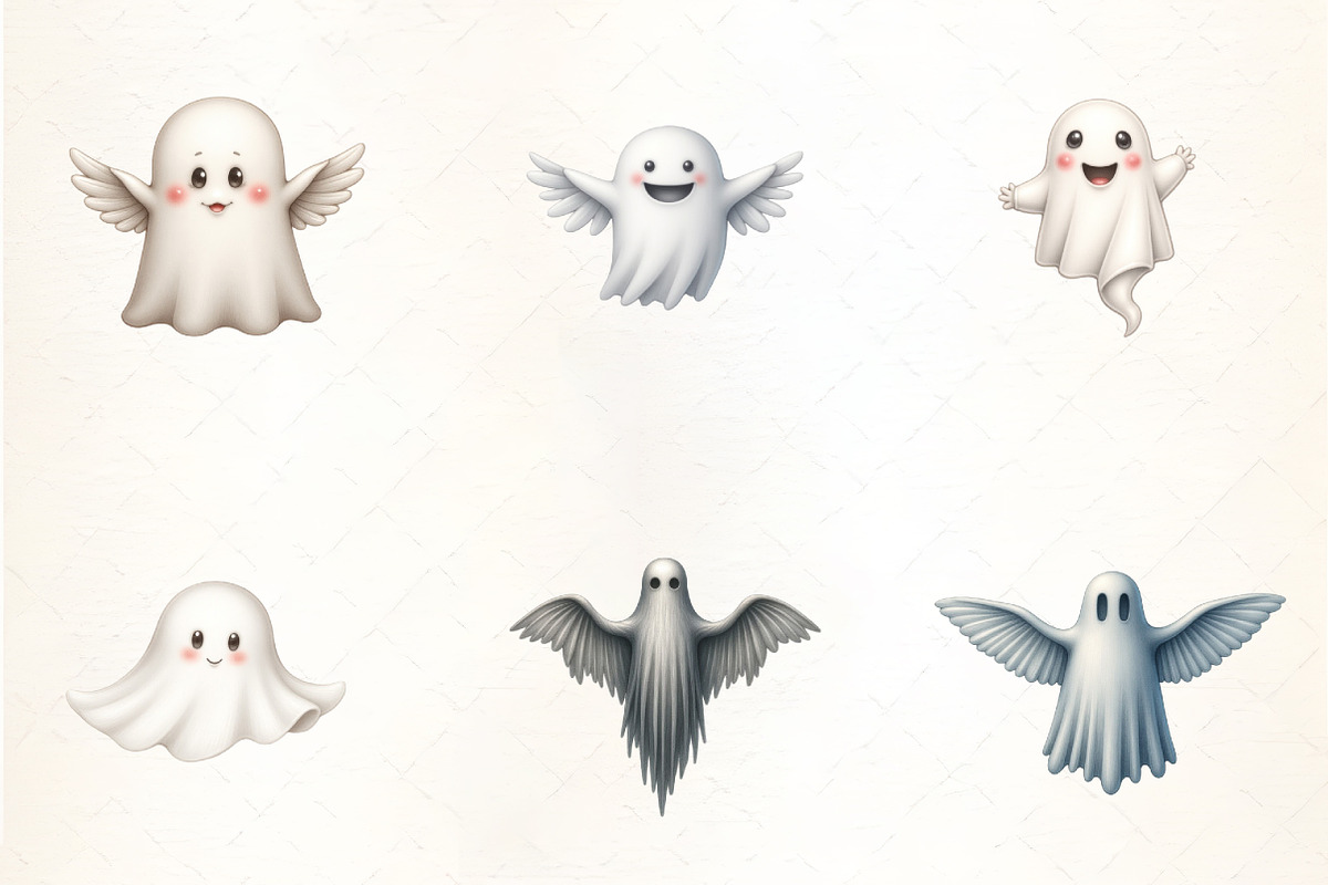 Flying Ghost Silhouette Clipart, an Illustration by CrexoraLab (Photo 2 of 5)