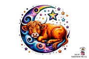 10 Sleeping Baby Cow PNG Clipart, an Illustration by Clipart Bloom (Thumbnail 4 of 11)