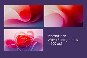Vibrant Pink Wave Backgrounds, a Decorative Illustration by StockVerse Creative