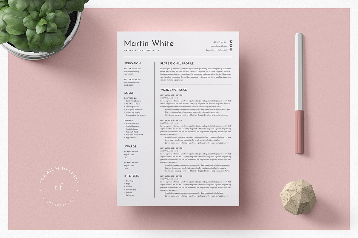 Clean Word Resume & Cover Letter, a Resume Template by TemplatesForest (Photo 1 of 4)
