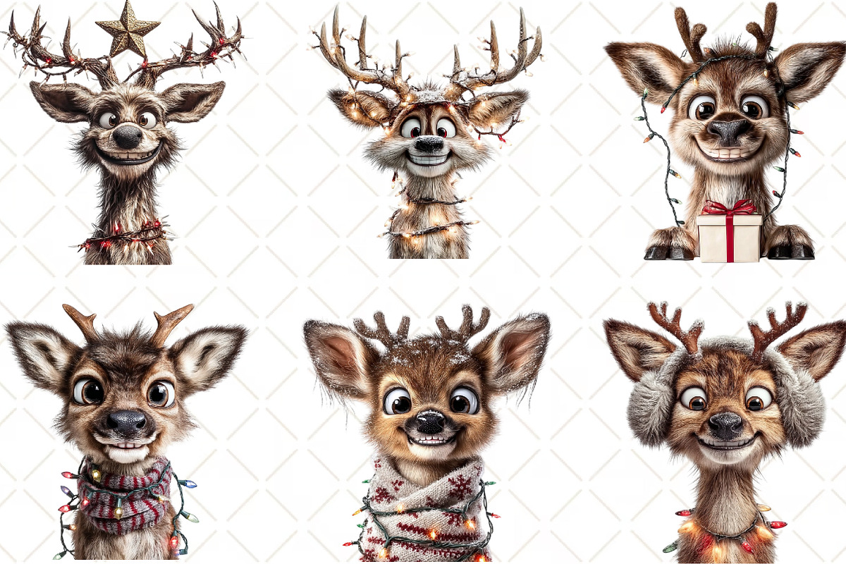 Christmas Deer Clipart, an Illustration by Black Bird Studio (Photo 3 of 6)