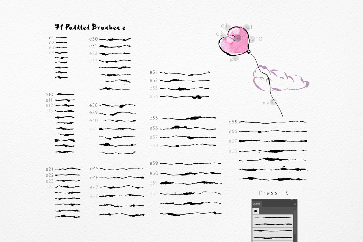 Puddled Brushes for Illustrator, a Brush Add-On by Mazheika Store (Photo 7 of 8)
