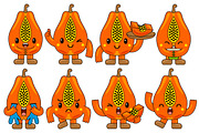 Papaya Mascot Vector Pack, a Food Illustration by MEDZ (Thumbnail 1 of 5)