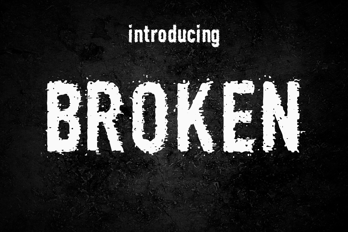 Broken Fonts, a Font by Fox7 By Rattana (Photo 1 of 8)