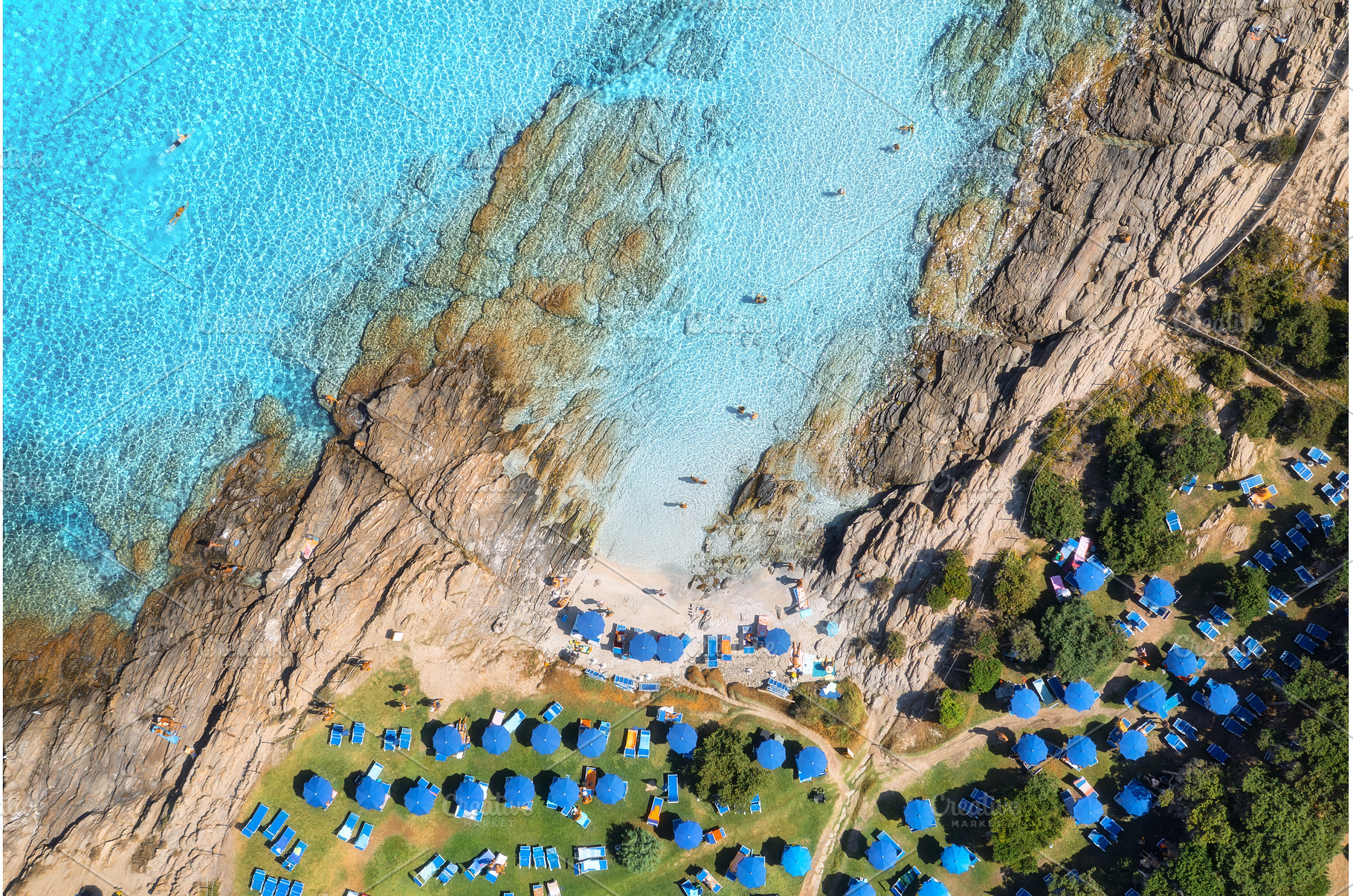 Aerial view of sea bay, sandy beach, a Nature Photo by den-belitsky