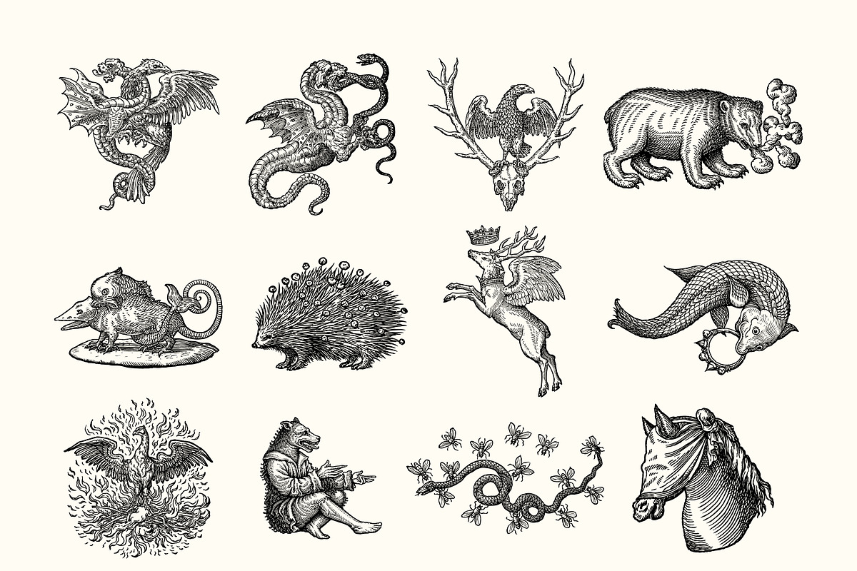 Vintage Occult Engravings Vector, an Object Illustration by DreamoraArt (Photo 6 of 11)