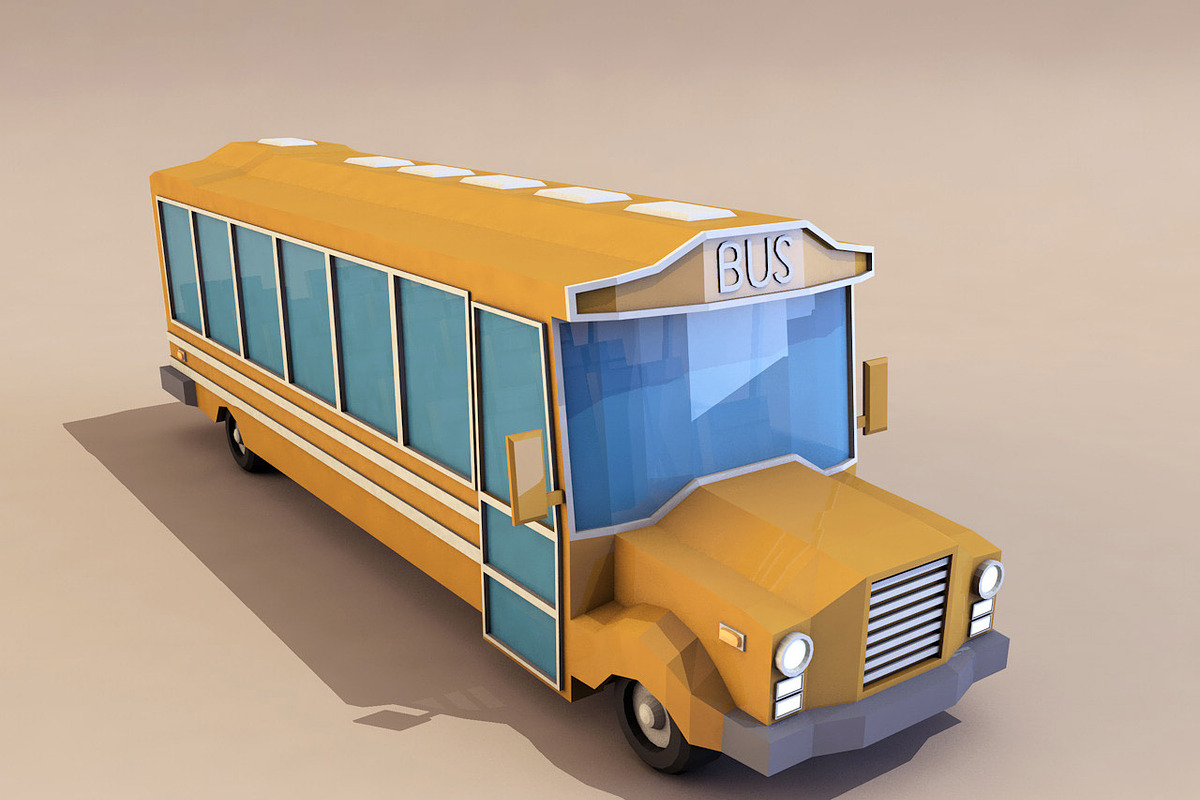 Cartoon School Bus low poly 3D model, a Cars & Vehicle 3D Model by Low Poly Lab (Photo 1 of 5)