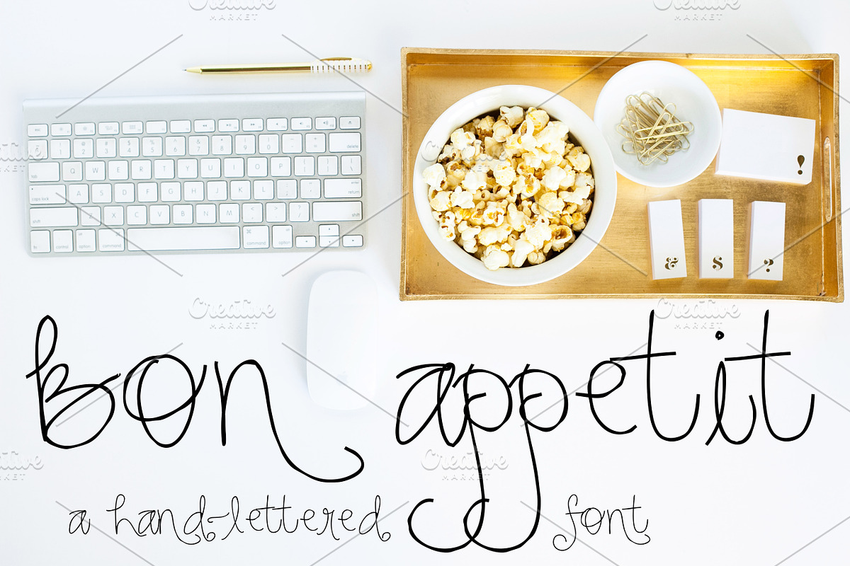 BON APPETIT Hand Lettered Font