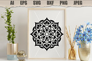 Stencil Floral Mandala Vector, a Decorative Illustration by MARYCRAFTIRIA (Thumbnail 3 of 3)