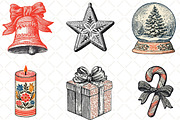 Christmas Doodle Sublimation Clipart, an Illustration by Black Bird Studio (Thumbnail 5 of 6)
