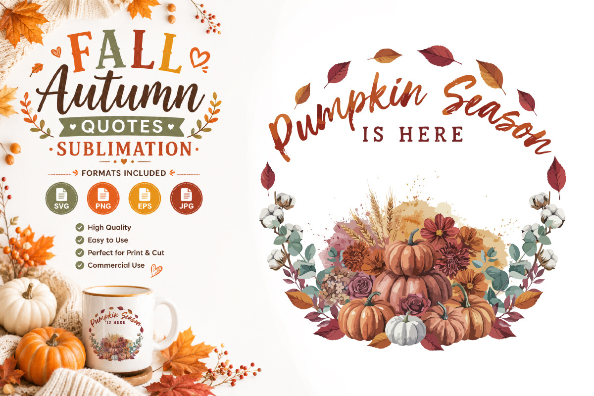 Fall Quotes Sublimation Bundle, a Seasonal Illustration by Actual Pixel (Photo 8 of 16)