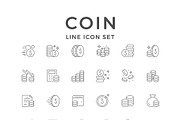 Set line icons of coin, an Outline Icon by motorama (Thumbnail 1 of 2)