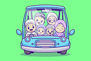 Cute Family Moslem Homecoming, a Person Illustration by Catalyst Labs (Thumbnail 1 of 3)