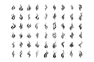 Smoke black icons vector set. Curls, an Object Illustration by Onyx