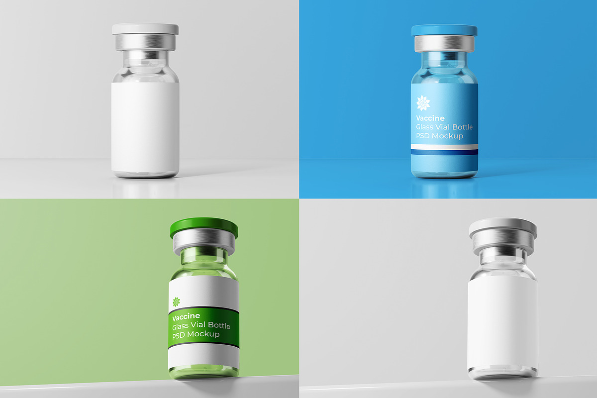Vaccine Glass Vial Bottle Mockup Set, a Packaging Mockup by Remnand Studio (Photo 8 of 10)