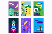 Cute Kids illustration posters. Art., a Decorative Illustration by KENO Mascots (Thumbnail 2 of 5)