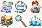 Watercolor School Clipart, an Illustration by Libby Wishes (Thumbnail 3 of 6)