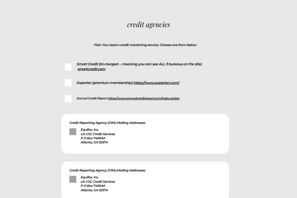 PLR/MRR Credit Repair Planner, a Print Template by Brand Your Biz Co. (Photo 7 of 7)