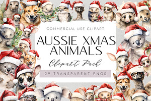 Christmas Australian Animals Clipart