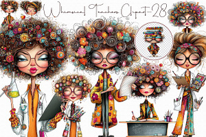 Whimsical Teachers Clipart, an Illustration by Libby Wishes