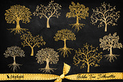 Golden Tree Silhouettes PNG, an Object Graphic by CatgoDigital (Thumbnail 1 of 4)