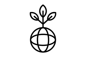 Green Planet Line Icon, an Icon by Pexelpy