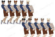Book Lover Clipart, a Person Illustration by GlamArtZhanna (Thumbnail 2 of 5)
